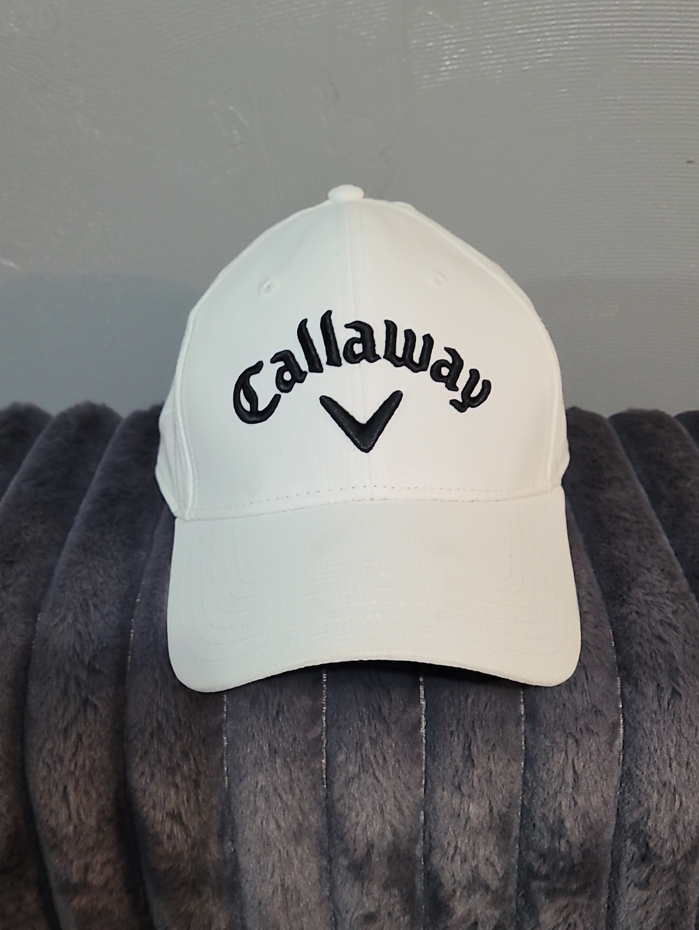 Callaway Adult White Cap with Black Logo Fully Adjustable